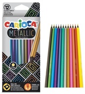Pastelky CARIOCA METALICKÁ klasická ceruzka 12 farieb v kartóne