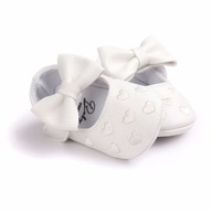 Topánky topánky niechodki dievčenské balerínky biele KRST 6-12m 74-80 18 19