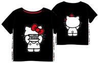 KOSZULKA T-SHIRT HELLO KITTY kotek CZARNA BAWEŁNA 122 R060E