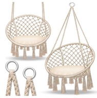 ZÁVĚSNÉ KŘESLO BÉŽOVÉ 200 kg čapí hnízdo