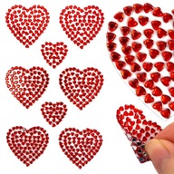 ČERVENÉ SRDIEČKA nálepky KOLÍK S KRYŠTÁLIKOM ZIRKÓNY