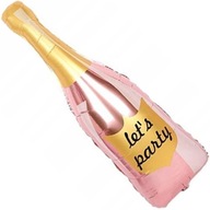 Balon foliowy SZAMPAN butelka LET'S PARTY rose gold 1-99 urodziny DUŻY HEL