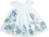 Sukienka niemowlęca dziewczynka GEORGE biała w kwiatki 56-62, 0-3 m-cy
