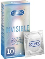 DUREX Invisible XL 10 ks Super Tenké kondómy Väčšie Vlhčené