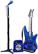 Gitara Elektryczna Niebieska z Mikrofonem i głośnikiem