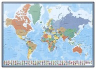 Mapa Świata podkładka na biurko duża mata ochronna stół laminowana sztywna