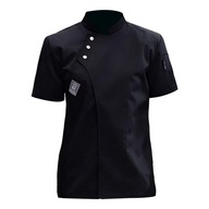 Kurtka szefa kuchni z krótkim rękawem Wygodna, klasyczna bawełna Chef A#Black XL Multi