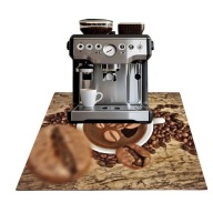 KÁVÉFŐZŐ SZŐNYEG 50x52 ASZTALLAPVÉDŐ CSÚSZÁSGÁTLÓ DEKORATÍV KÁVÉ