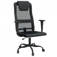 Krzesło biurowe, regulowane, czarne, siatka i ekoskóra