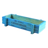Drewniane pudełka do przechowywania Pudełko Doniczka w kolorze niebieskim