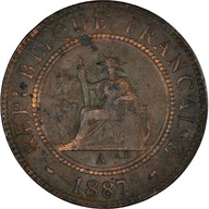 Moneta, FRANCUSKIE INDOCHINY, Cent, 1887