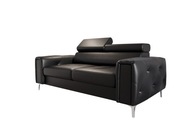 Nowoczesna Stylowa Sofa Kanapa Glamour Orion II Skóra Dwuosobowa Zagłówki