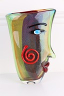 Fikusná tvár - VÁZA z farebného skla MURANO