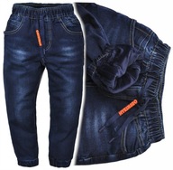 INSEO Spodnie Jeans joggery GUMA MIĘKKIE ocieplane welurem/misiem r 104