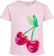 Bluzka T-shirt dla dziewczynki Bawełna 122 różowy z wisienkami Endo