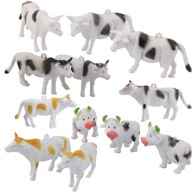 Artificial Cow Farm Yard Animal Model Toy Gift 12pcs