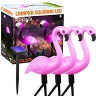 OGRODOWA LAMPA SOLARNA LED WBIJANA FLAMINGI 3szt