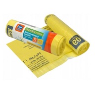 Vrecia na odpadky s páskou Eco Bags Žlté - Plast 60l 10 ks Ravi