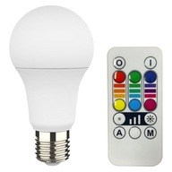 Żarówka RGB LED E27 9W standardowa+pilot