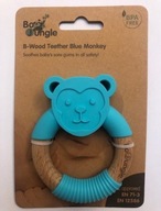 Drevené silikónové hryzátko Animals Blue Monkey