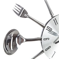 Nástenné kuchynské závesné hodiny Cutlery 38cm retro
