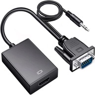 KÁBEL ADAPTÉR VGA HDMI FULL HD D-SUB AUDIO KÁBEL