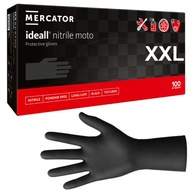 Rękawiczki WARSZTATOWE CZARNE MERCATOR ideall MOTO BLACK mocne 100szt r.XXL