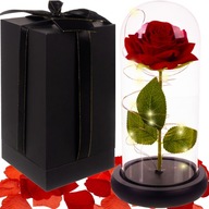 Róża Wieczna w Szkle Prezent LED Świecąca Pudełko