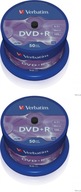 VERBATIM DATALIFE płyty DVD+R 16x 4.7GB 50szt x2