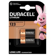 Bateria litowa, CR123A, Duracell, blistr, 2-pack,