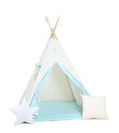 Namiot tipi dla dzieci, bawełna, okienko, poduszka, puszysta chmurka