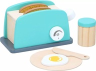 Toster drewniany zabawkowy dla dzieci zestaw tosty akcesoria MARIONETTE 7el