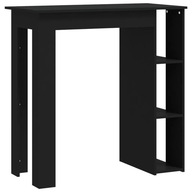 vidaXL Barový stolík s policami, čierny, 102x50x103,5 cm, drevotrieska