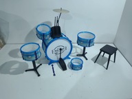 Perkusja 5 bębnów ze stołkiem Bontempi niebieska