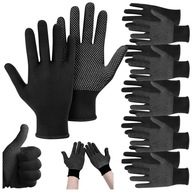 PRACOVNÁ RUKAVICA čierna ochranné protišmykové záhradné rukavice 5 párov