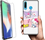 ETUI NA TELEFON HUAWEI P30 LITE Wzory Anime królik KUROMI+Szkło
