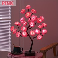 1ks 24 LED ružová kvetinová lampa, napájaná z batérie/USB na dvojaké použitie, farebná