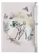 zápisník s gumičkou vymazateľné pero Bambi