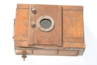 Starý drevený fotoaparát starožitná zberateľská pamiatka