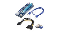 Qoltec Riser PCI-E 1x - 16x USB 3.0 ver. 007C SATA / PCI-E 6pin