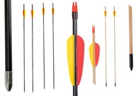 QBest Archery strzały do łuku 10 sztuk mix 28"-30" włókno szklane /drewno