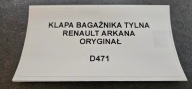 trunk door boot rear RENAULT ARKANA original