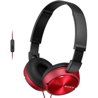 Oryginalne słuchawki nauszne Sony MDR-ZX310AP Jack 3.5 mm Czerwone