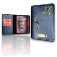Etui na paszport dokumenty pokrowiec okładka na karty HANDMADE 2 charms