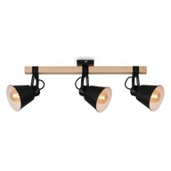 LAMPA SUFITOWA - RETRO - DREWNO - CZARNA - 3xE27 - SALON - KUCHNIA