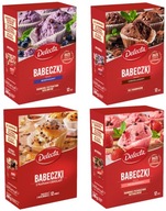 4x DELECTA BABECZKI MIX SMAKÓW Z FOREMKAMI CZEKOLADOWE TRUSKAWKOWE 280G