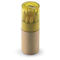 Ceruzkové pastelky v tube s strúhadlom 12 žltá