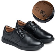 Poltopánky elegantné čierne vizitkové topánky wk.SKÓRA komunitné zasúvacie Wojtyłko