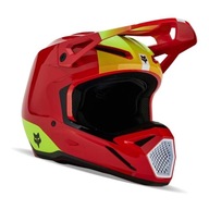 Kask dziecięcy FOX JUNIOR V1 BALLAST FLUO RED czerwony żółty fluo GRATISY