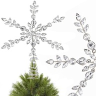 Špic hviezda špička na vianočný stromček strieborné kryštáliky